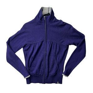 Smartwool Purple Merino Wool Cardigan Full Zip‎ Layer Sz Sm Hiking Outdoor Layer